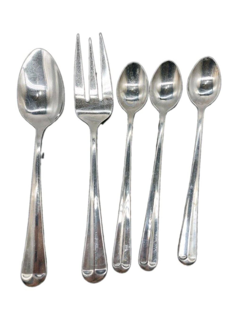 Farberware Flatware Serving Spoon Fork 3 Ice Tea Spoons Set Of 5